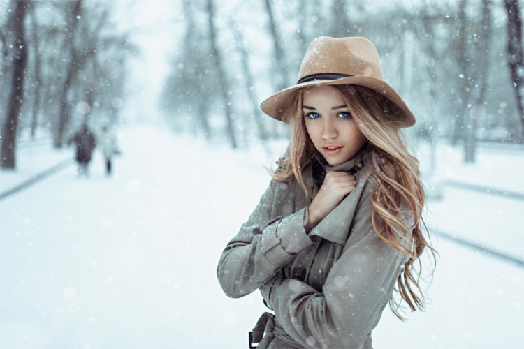 Красивые зимние фото девушек